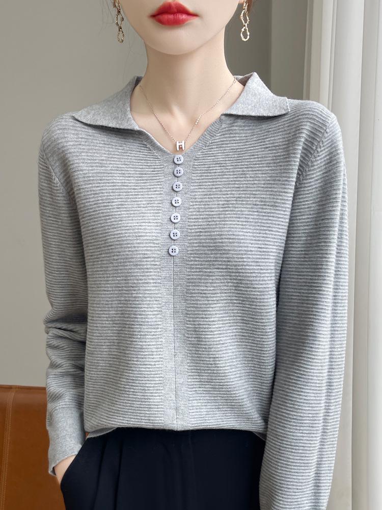 Women's British Style Buttoned Lapel Knit Cardigan - Autumn/Winter Retro Cable Knit Sweater