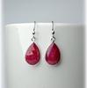 Ruby Dyed Gemstone Handmade Dangle Earring, 925 Sterling Silver, Women Jewelry, Gift For Her, Anniversary Gift, Silver Jewelry