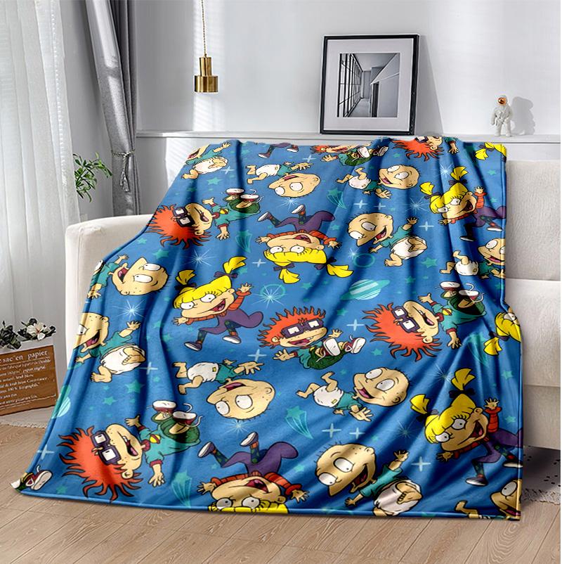 Rugrats Paris Flannel Blanket Soft Warm All-Season Throw, Design for Camping, Car Travel, Hiking Sofa, Bed, Office Perfect Gift for Parties