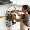 Iron Pot Lid Storage Rack Wall Hanging Pan Cover Storage Holder Cutting Board Holder  Cabinet