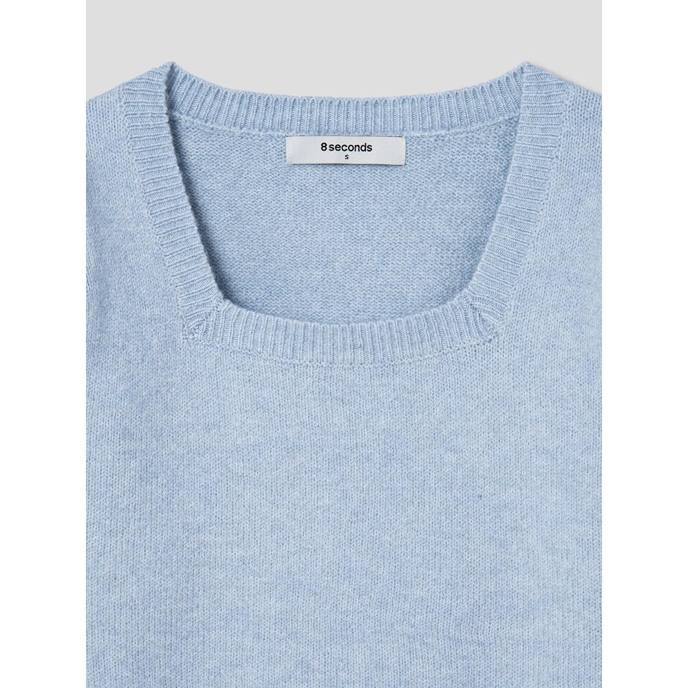 8SECONDS Square Neck Short Sleeve Pullover Sky Blue