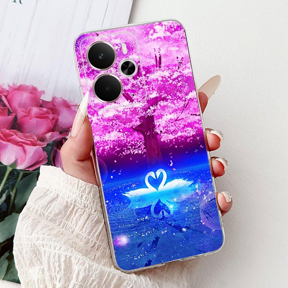 Чехол Для Realme 14 5G Новый Стильный Розовый Бабочка Луна Мягкий Силиконовый Чехол Coque Для Realme14 14X 14T Бампер Realme14T 14 X Funda
