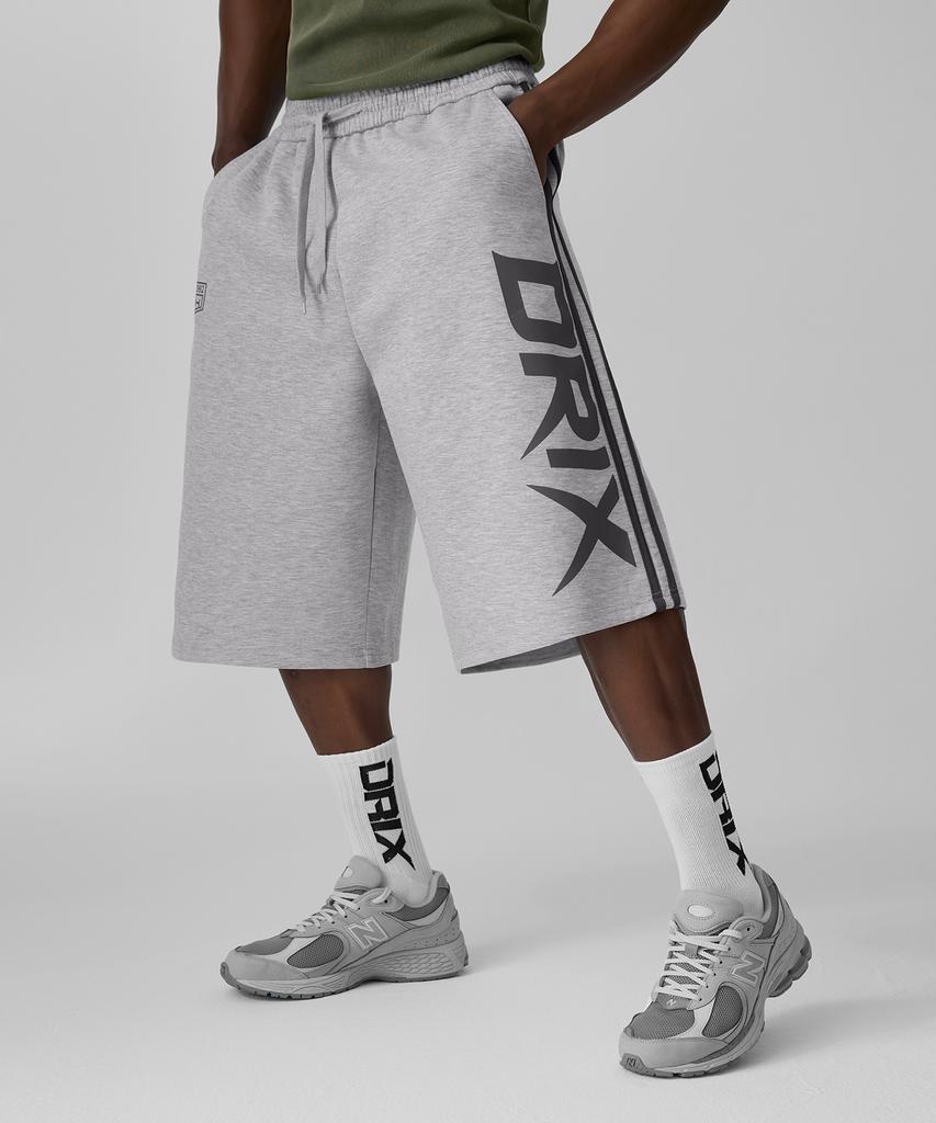 DRIX Track Line Graphic Bermuda Sweatpants_Melange Gray
