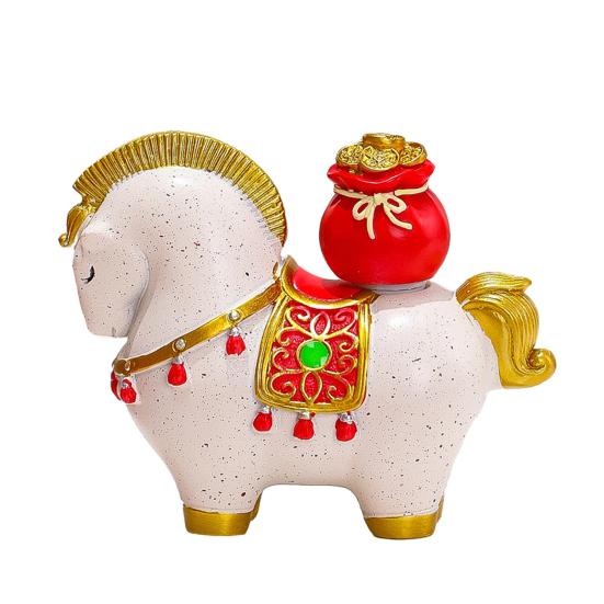 Мультяшная фигурка лошади в китайском стиле, статуэтка года лошади, приносящая богатство, удачу, счастливая лошадь, фэн-шуй, украшение