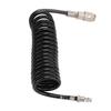 3 Meters Recoil Air Hose Black Reinforced Abrasion Resistant Inflator Extension Tube with Bend Restrictor for Air