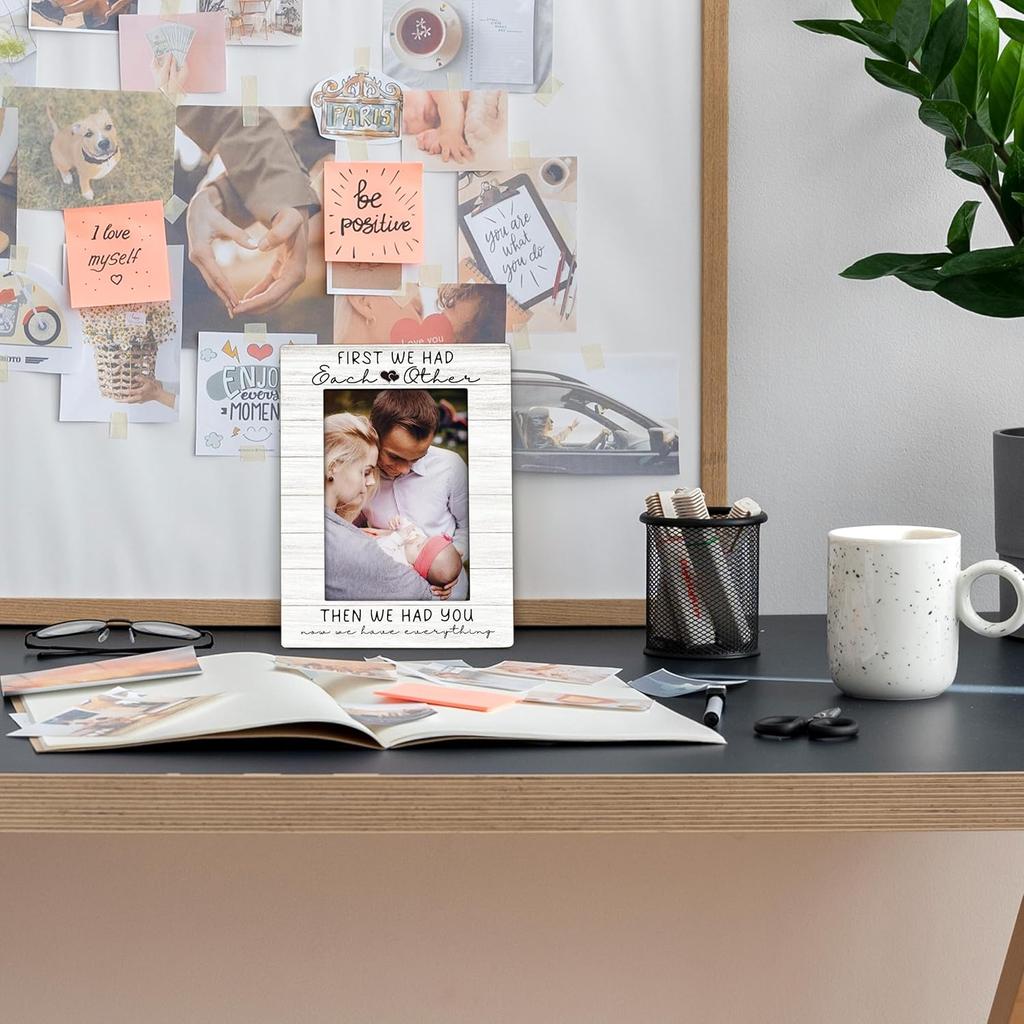 Baby Picture Frame 4x6, Family Wooden Picture Frame, Families Frames, New Baby Gifts, Newborn Babies Gifts, First We Had Each Other Family Decorative