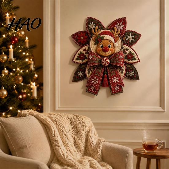 Handcraft Sewing Materials Christmas Quilt Bow DIY Kit, 3D Handmade Decorative Ornament, Pre-cut Fabric Decorations And Step-by-Step Guide Crafting