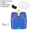 2л Водный фонтан для кошек Домашний питомец Собака Светодиодная питьевая миска Автоматический диспенсер Форма Куб