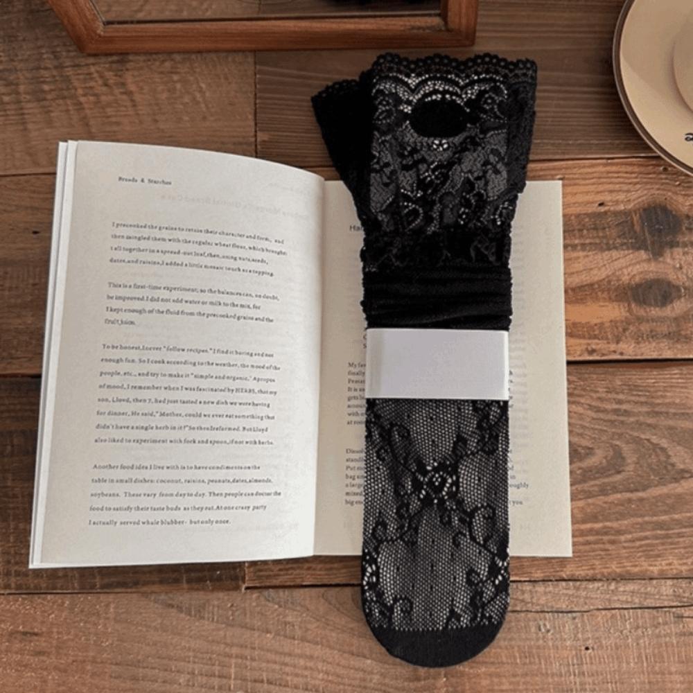 Y2K Over The Knee Stockings Floral Lace Fishnet Stockings Sweet Thigh High Stockings  Lolita Style