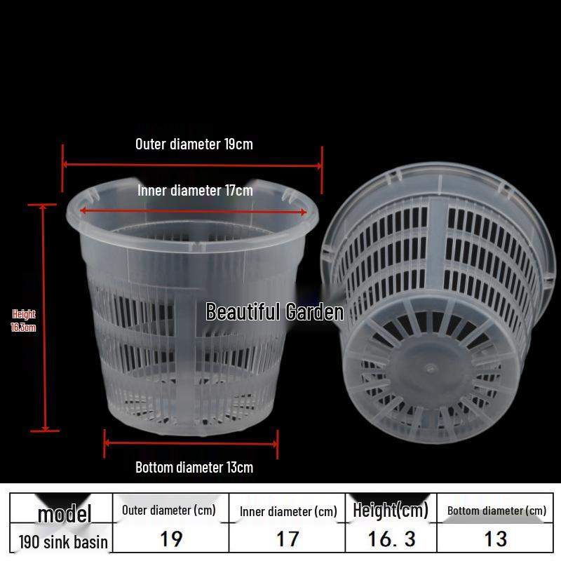 Transparent Orchid & Succulent Pot: Breathable Black Plastic Root Control Basket