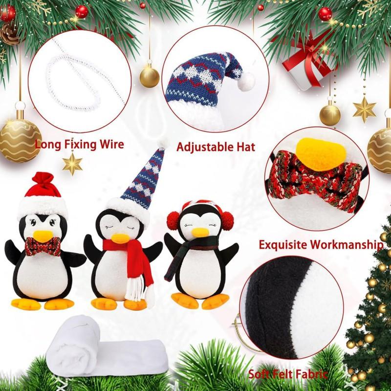 Christmas Penguin Slide Plush Decor Stair Railing Fake Snow Xmas Party Decoration