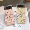 For Samsung Galaxy Z Flip 4 Case 3 Flower Transparent Folding Case For Samsung Z Flip 3 5g Zflip4 Shockproof Hard Back Cover