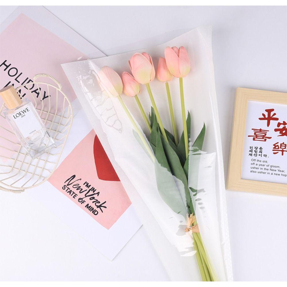 20/30PCS Transparent Bouquet Packing Bag Single Rose Flower Packaging Bag Valentine's Day