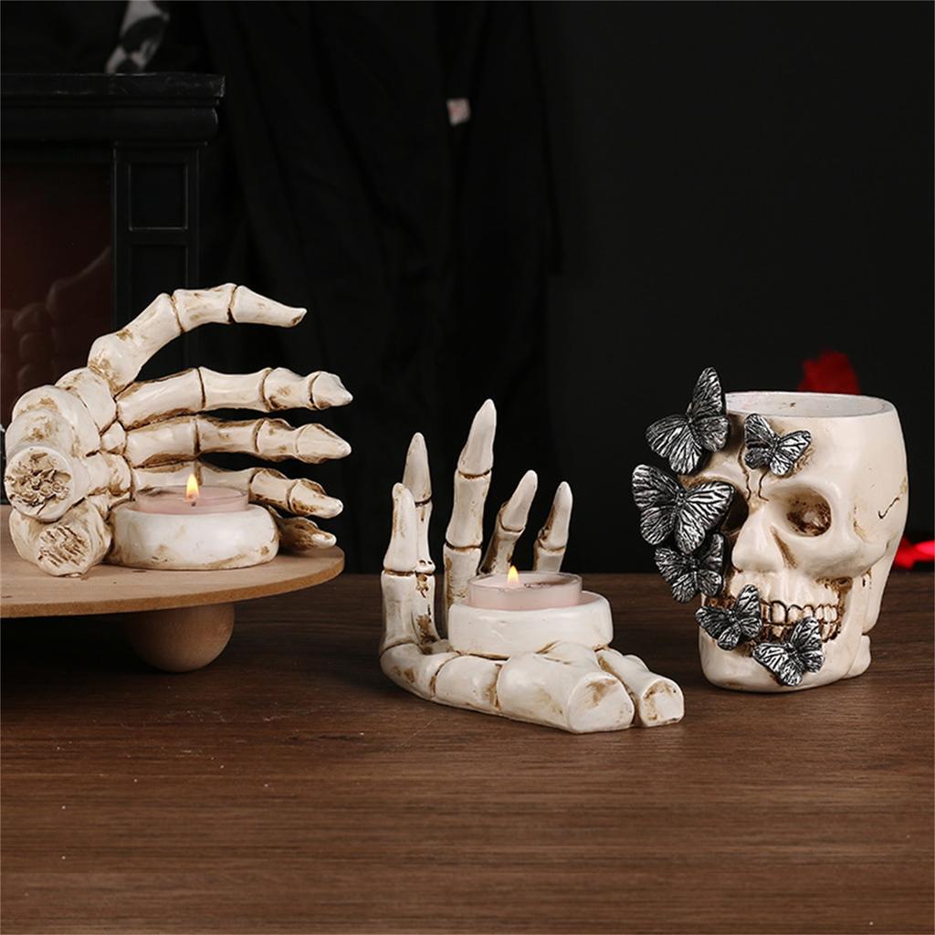 Хэллоуинские настольные украшения, Подставка для ручек в виде ужасной бабочки, Полимерный подсвечник, Украшения для стола для вечеринки