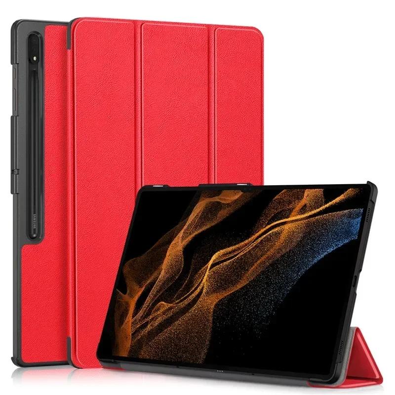 For Samsung Tab S10 Ultra Case 14.6 Inch S9 S8 Ultra SM-X920 X910 X900 Flip Stand Magnetic Leather Cover Hard 14.6" Tablet Case