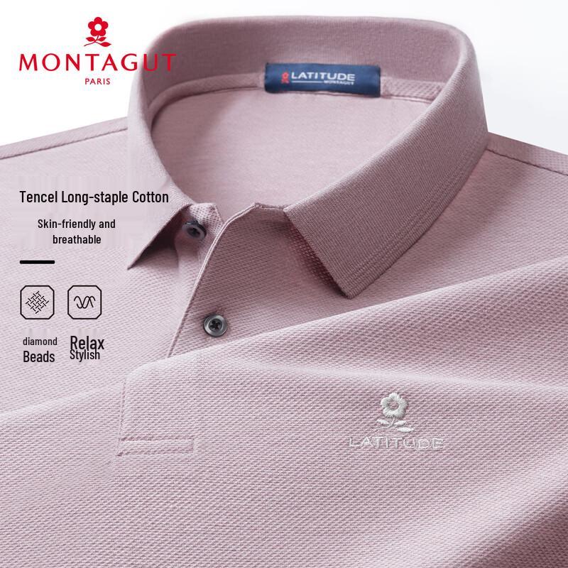 Мужская футболка-поло с коротким рукавом из смесовой ткани Tencel MONTAGUT