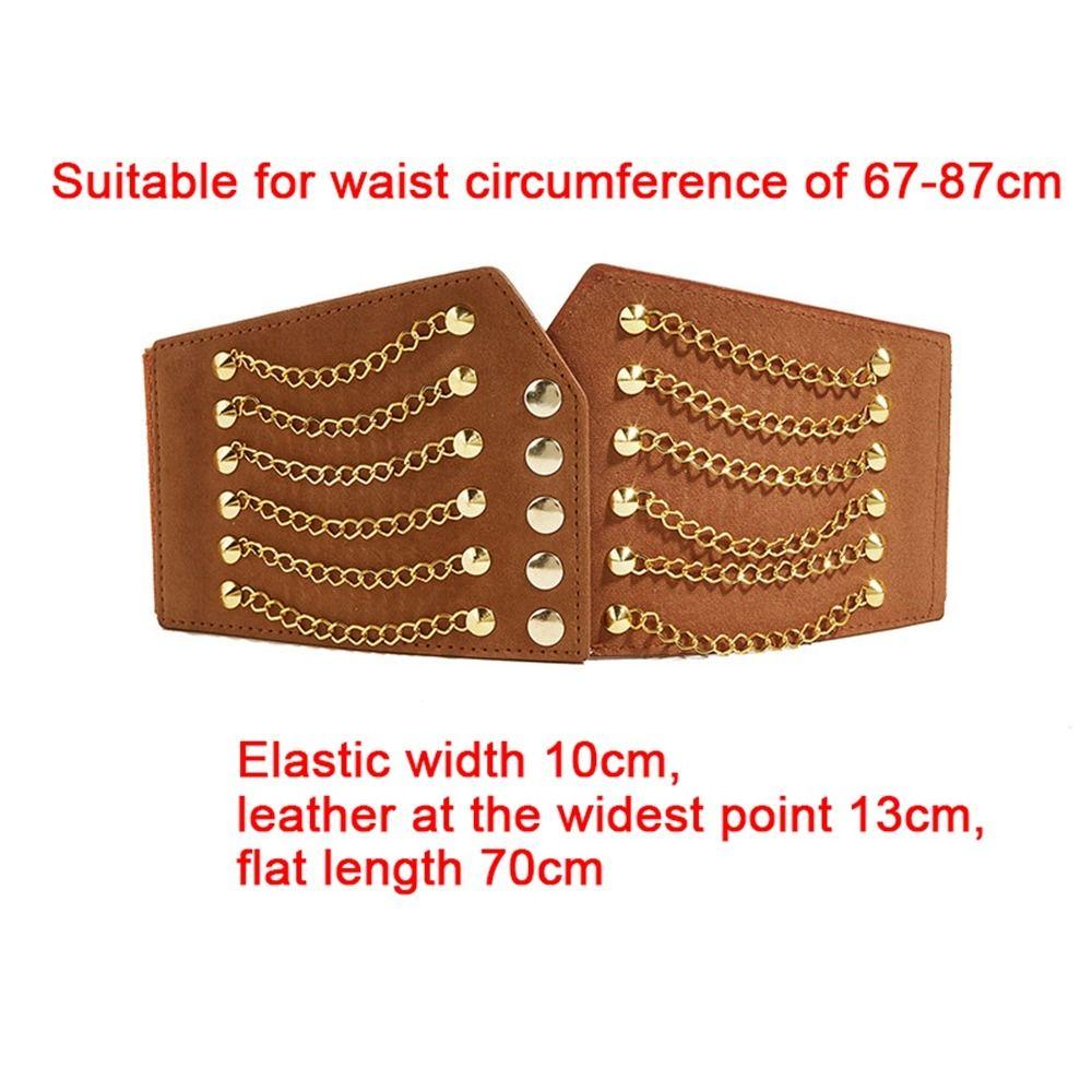 Clothing Supplies Wide Waist Belt Sweater Decorative Dress Belt Retro Chain Rivet Waistband  Women
