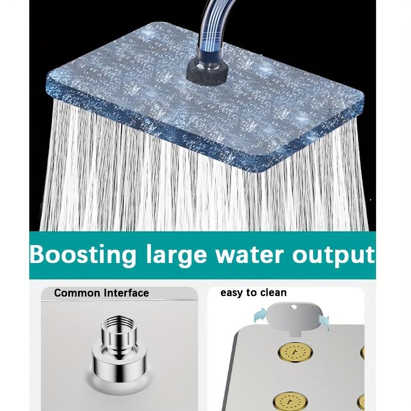 Bathroom High Pressure Shower Head, Silver Plating/black Square Shower Head, Daily Fixed Shower Spray for Bathroom, Bathroom Accessories, Shower Head