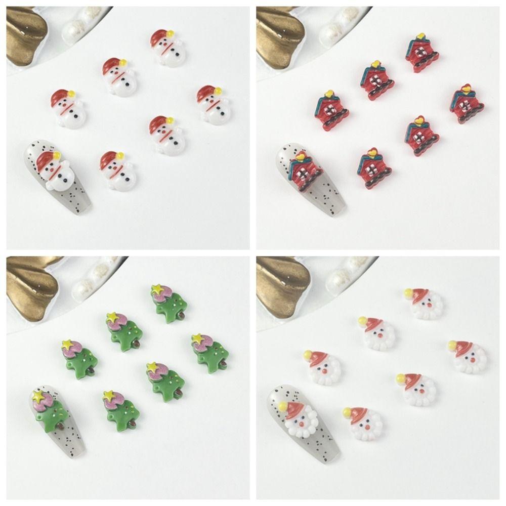 20 шт. смоляных рождественских украшений для маникюра, мультяшные украшения для ногтей, маникюрщица