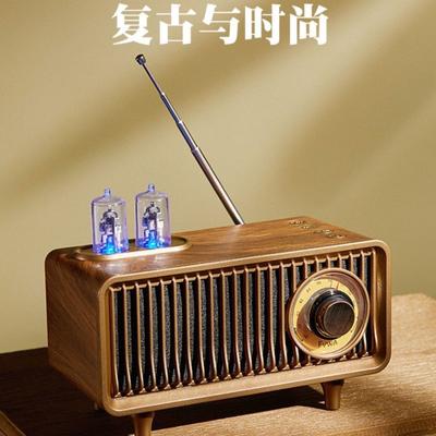 Ретро Bluetooth радио динамик с подсветкой портативный мини бас музыкальный плеер TF/USB