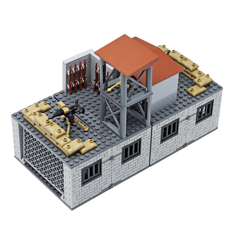 MOC Военная Запретная Зона Строительные Блоки Игрушки Трансформируемое Оружие Кирпичики Игрушка Строительные Блоки Игрушки для Мальчиков Подарки
