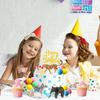 Safari Animal Cake Toppers with Mini Birthday Party Hat Color Balls Cake Decorations for Jungle Wild Themed Party Supplies