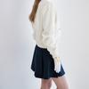 Goxo Flap Pleated Skirt Indigo