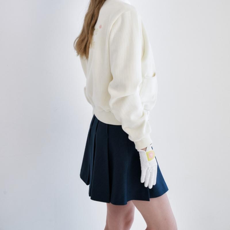Goxo Flap Pleated Skirt Indigo