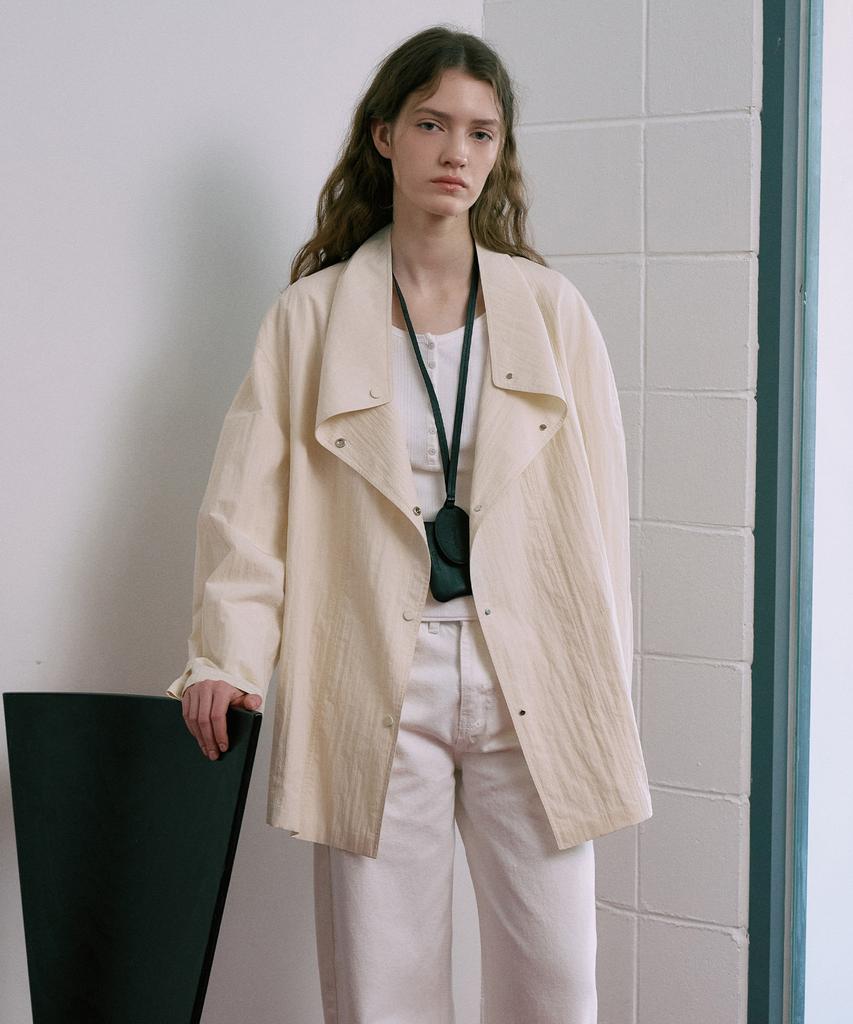 LAMEREI Light High-Neck Half Jacket[Lmbfspjk111]-Ivory