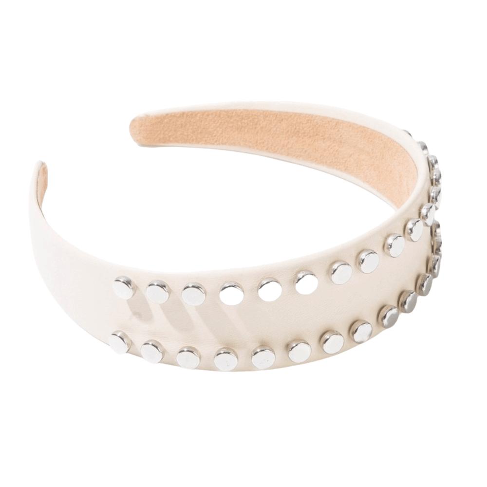Cool Multi-Color Rivet Headband Vintage PU Leather Wide Brim Hair Hoop Comfort Fit Chic Face Wash Headwear Gift