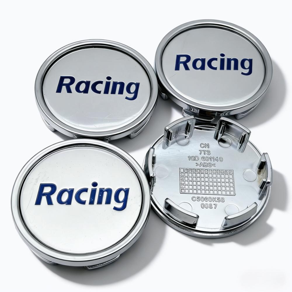 4pcs 58mm 53mm Car Wheel Center Caps With Racing Logo Emblem Badge Wheel Hubcaps Rim Center Dust Cover Replace Hub Accessories