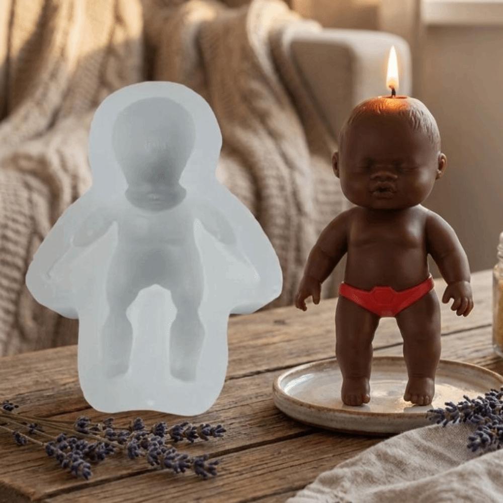 DIY Crafts Baby Doll Silicone Mold Realistic Cake Topper Mold Black Baby Doll Mold Home Decor