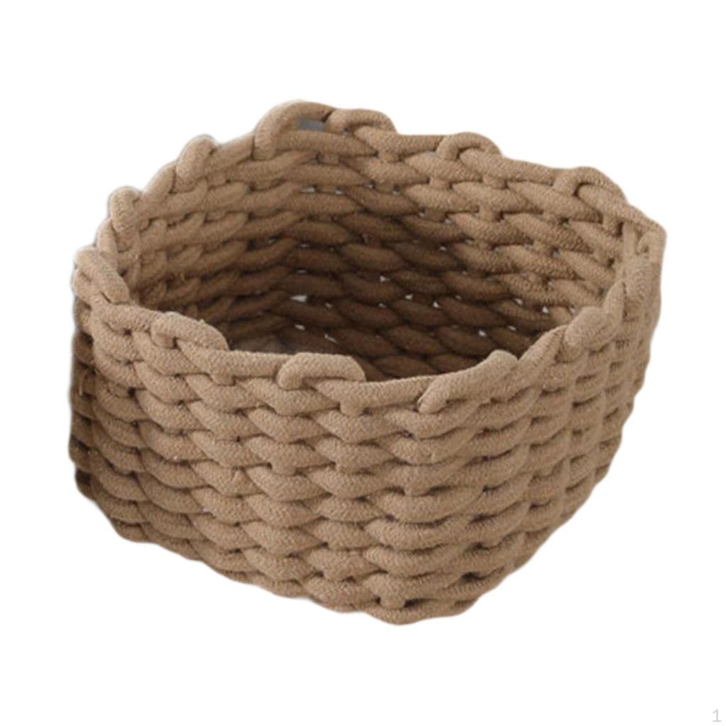 Macrame Woven Decorative Basket Minimalist Heavy Duty Storage for Nursery Closet Decor