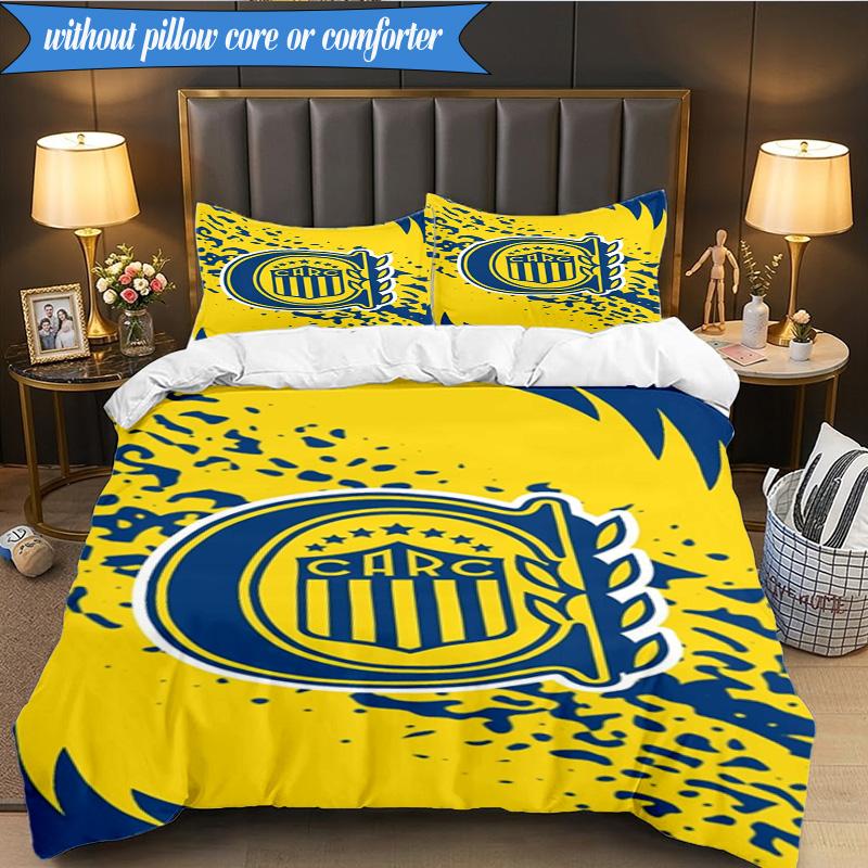 Rosario Central Crest 3pcs Bedding,Including 1pc Duvet Cover And 2pcs Pillowcases Perfect for Christmas,Ideal for Bedroom, Dormitory