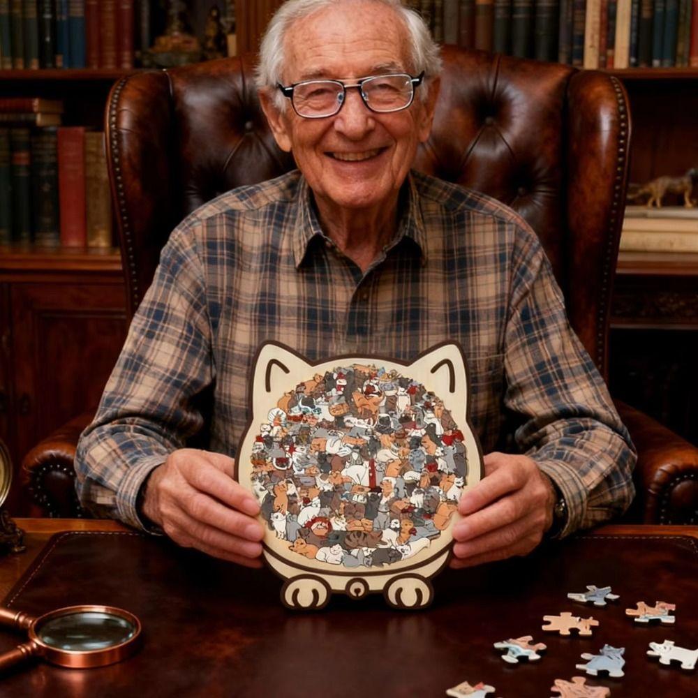 Brain Burning Cat-shaped Jigsaw Animal Puzzle Unique Irregular Puzzle Birthday Xmas Gifts