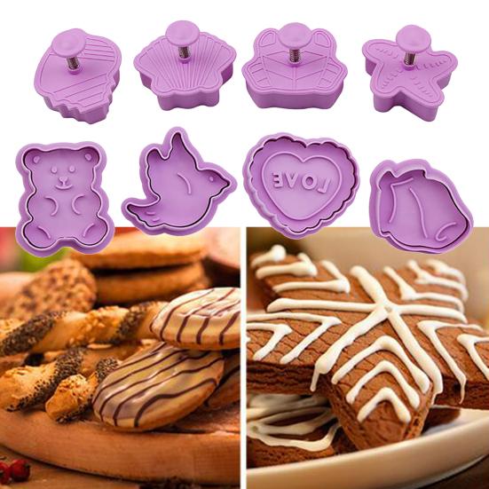 Yousheng 4 шт./комплект формочек для печенья с рисунком из мультфильмов, антипригарная пластиковая форма для выпечки, пресс-форма для кухни