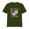 Make America Pray Again Christian USA Heart Distressed T Shirt vintage Washed Soft Slightly streetwear graphic