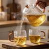 GLASS JUG TEA INFuser 1L WITH FILTER 2 GLASSES AMBER EAR