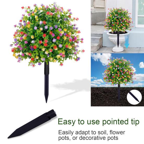 Искусственная топиарная композиция с цветами, искусственные кусты для улицы, растения с шипами для земли, устойчивые к ультрафиолетовому излучению, искусственные цветы для сада, патио, балкона, декора