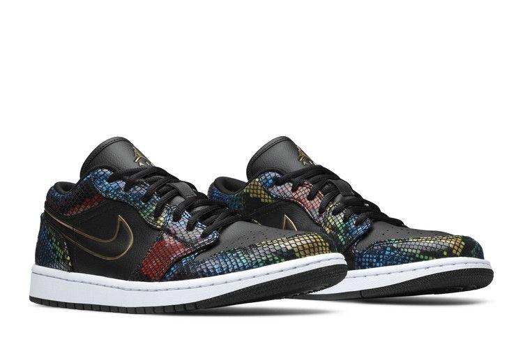 Women's Sneakers Jordan 1 Low Multicolor Snakeskin (2020) (Women's) Black/Metallic Gold