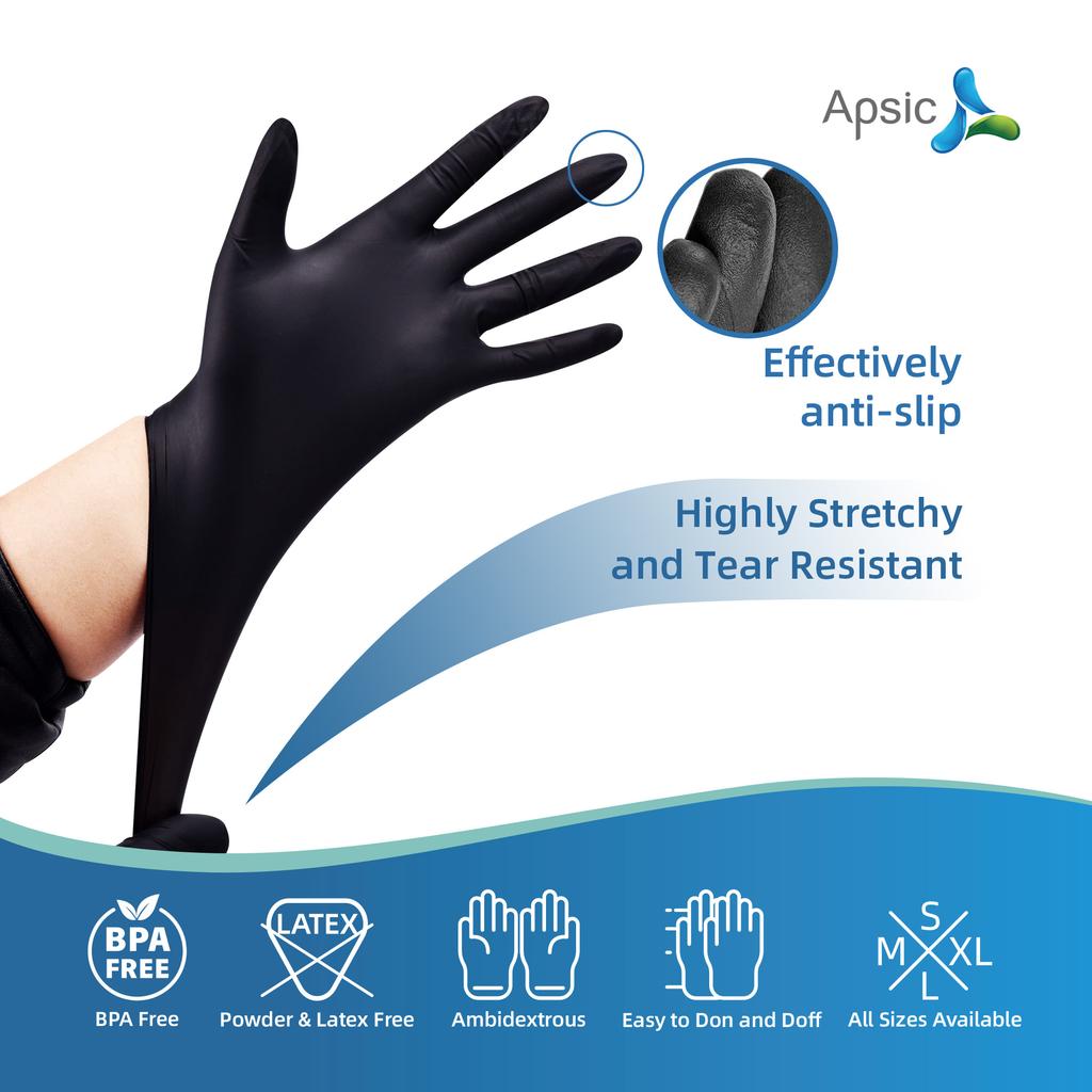 100/200 Pack Disposable Black Nitrile Gloves For Household Cleaning Work Safety Tools Gardening Gloves Kitchen Cooking Tools