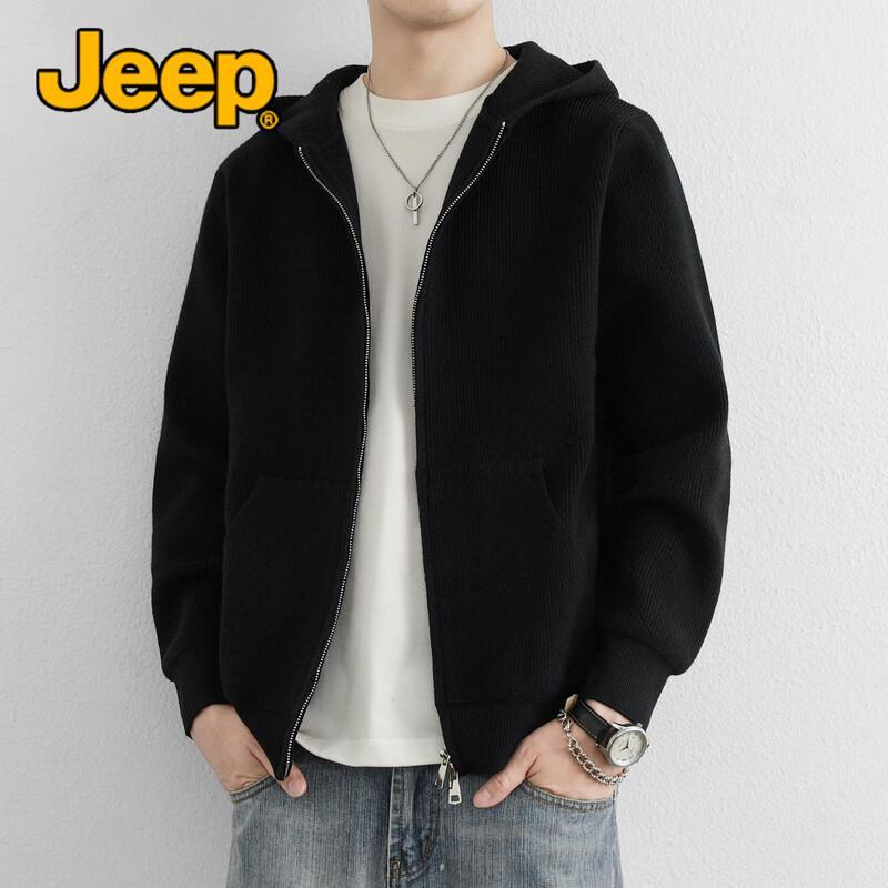 Jeep Мужской вязаный кардиган-куртка на молнии с капюшоном