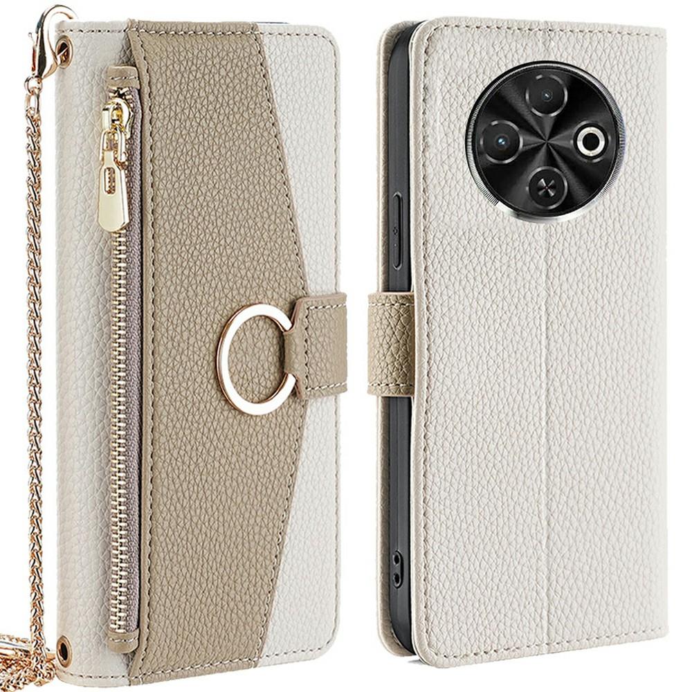 Для TECNO Spark 30C 4G Чехол Зеркальный Кошелек Кожаный Чехол для Телефона с Цепочкой Плечевой Ремень