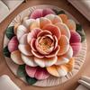 3D Цветочный Хрустальный Бархатный Коврик для Пола, Коврик под Кофейный Столик в Гостиной, Премиальный Коврик для Прихожей, Нескользящий и Прохладный Коврик