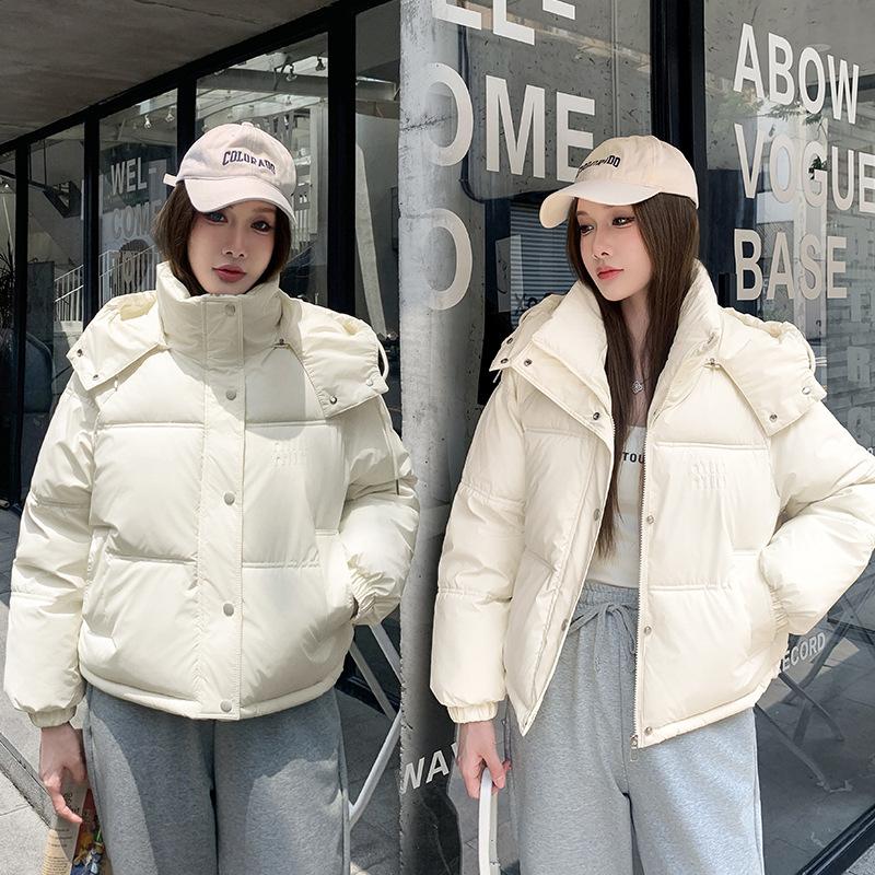 Новая зимняя одежда 2025 года, корейская версия короткой женской пуховой хлопковой одежды, свободные куртки-пуховики, хлопковые куртки, модные стеганые куртки с капюшоном
