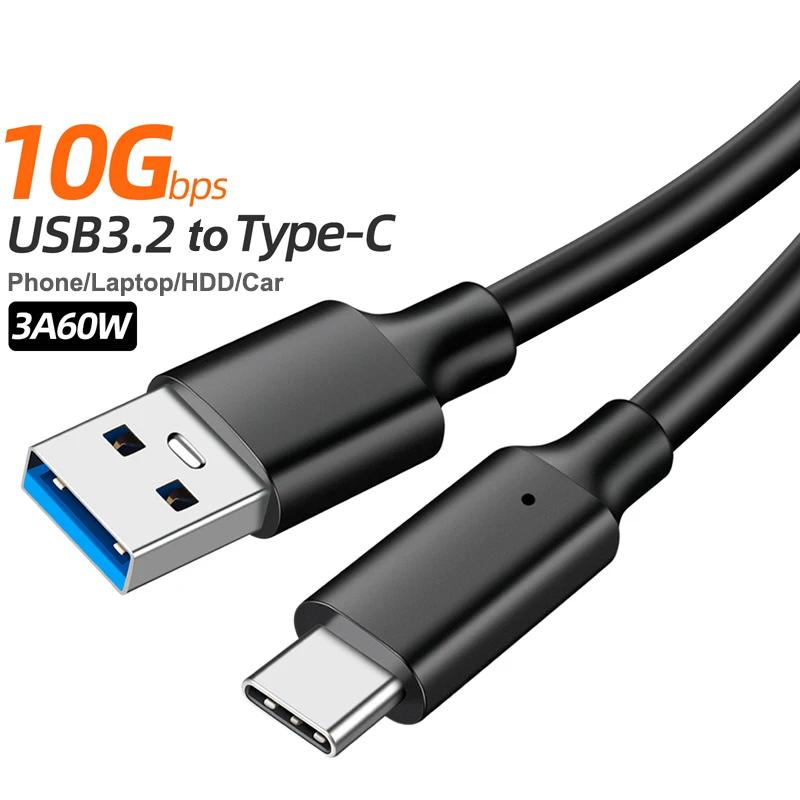 USB 3.2 Gen 2 10 Гбит/с Тип A на USB C Кабель 60 Вт Быстрая зарядка QC 3.0 Передача данных для SSD Жесткого диска Адаптер