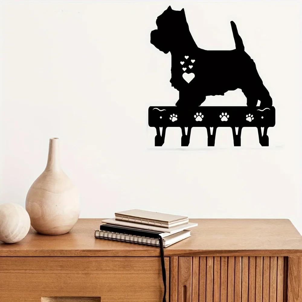 1pc West Highland Terrier Westie Dog Key Rack Hanger Metal Wall Art Key Hanger, Towel Rack, Iron Art for Home Decor