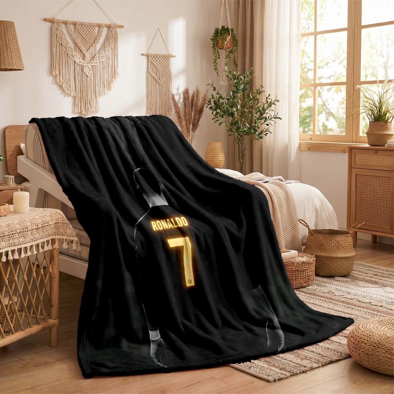 Cristiano Ronaldo Print Flannel Blanket Soft Warm Sofa Bed Throw Blanket For Home Office Bedroom