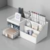 Desk Makeup Organizer with Drawer Multi Compartments Pen Pencil Card Storage Holder Cosmetic Stationery Storage Box Office Supplies
