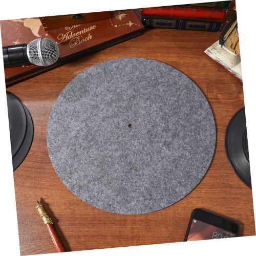 Totority 2-Piece Record Mat, Turntable Felt Mat, Vinyl Slipmat, DJ Slipmat, Record Protection Mat, Felt Mat, Gray